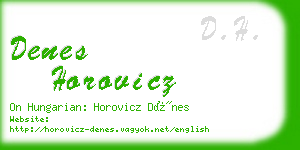 denes horovicz business card